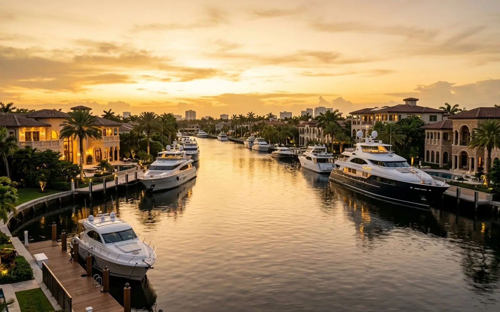 Fort Lauderdale canal with yachts