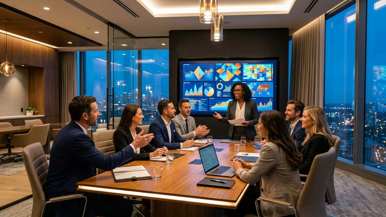 Real estate agents in a training session