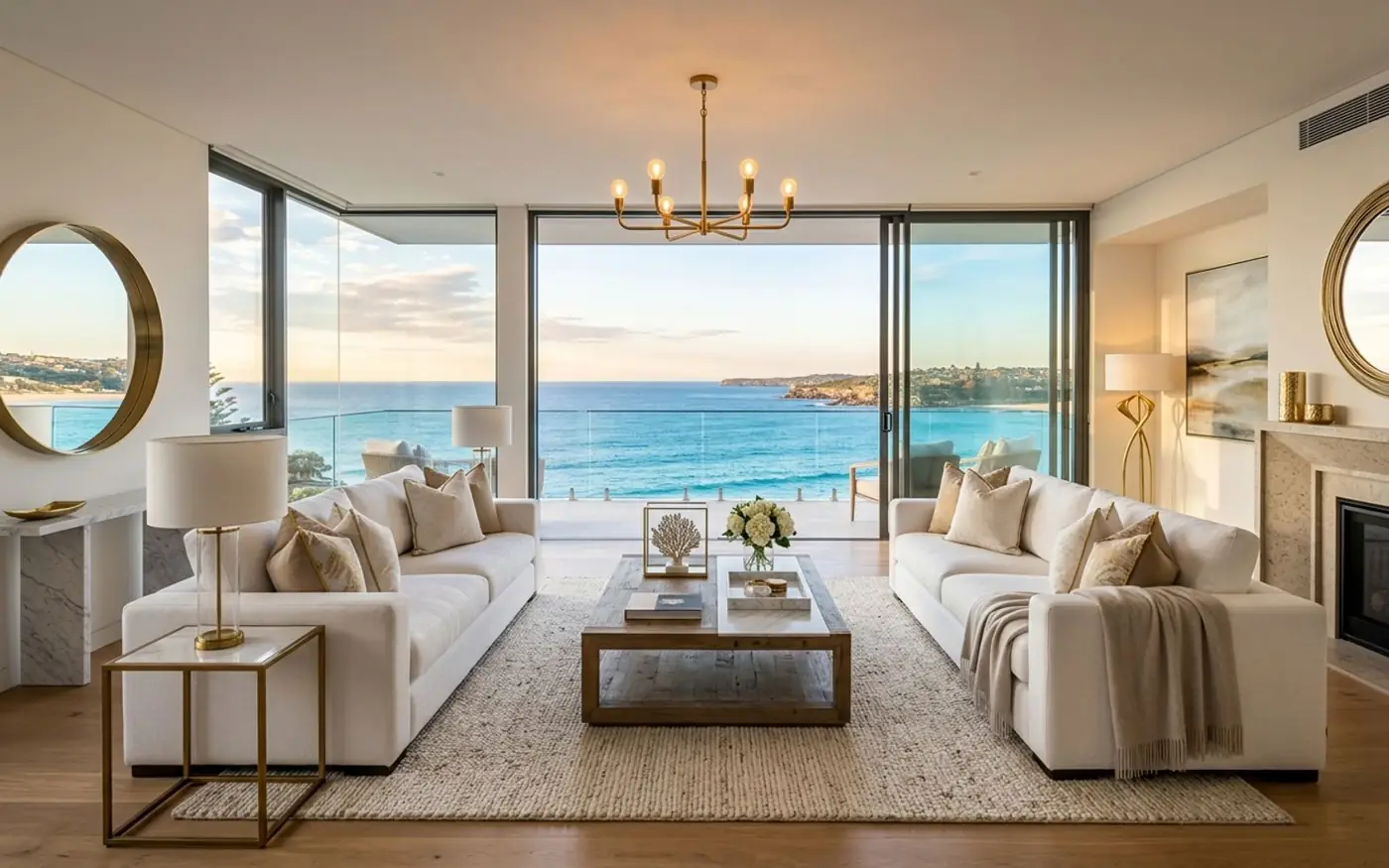 Staged luxury living room