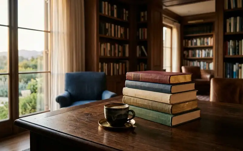 Books on a desk